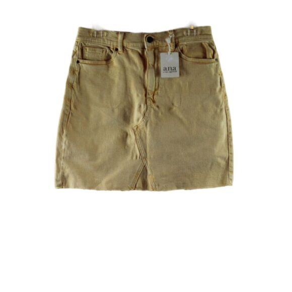 a.n.a A New Approach Yellow Women's Denim Short Skirt High Skirt Size 4 053 - Picture 3 of 4